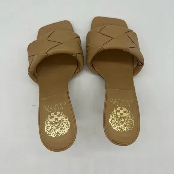 Vince Camuto Brelanie Woven Strap Mule Heels Dulce De Leche Womens Size 6 - Picture 5 of 12